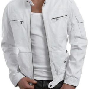 White Motorcycle Leather Jacket