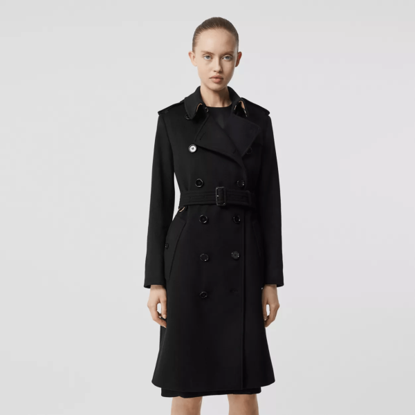 Women's Burberry Cashmere Black Trench Coat
