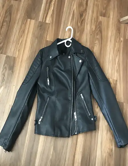 Women’s-Forever-21-Green-Biker-Leather-Jacket
