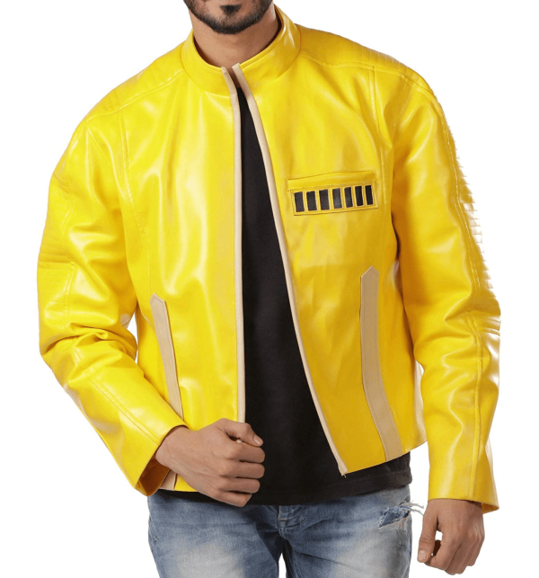 Yellow Cafe Racer Leather Jacket