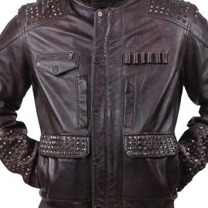Yellowstone Punk Studded Vintage Leather Jacket