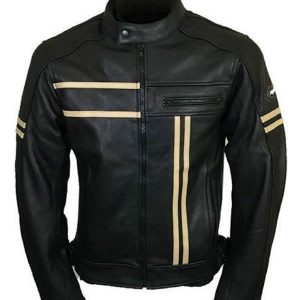 Black Retro Style Men’s Leather Fashion Jacket