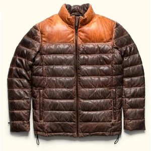 Bridger Down Brown Leather Jacket