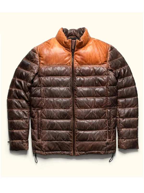 Bridger Down Brown Leather Jacket