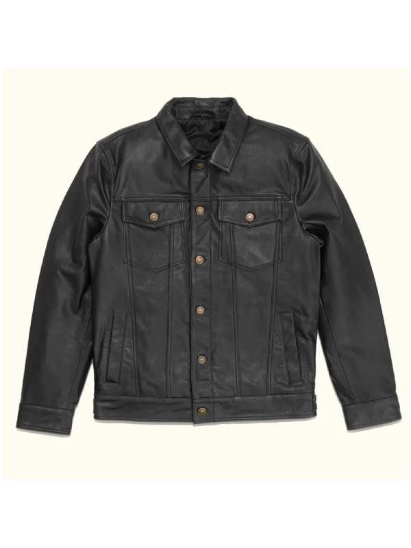 Driggs Full Black Leather Jacket
