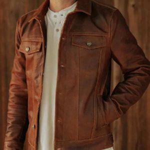 Driggs Full Button Leather Jacket