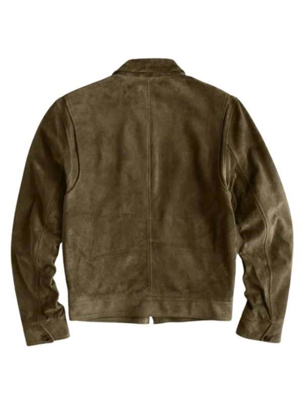Italian Dean Olive Suede Leather Jacket