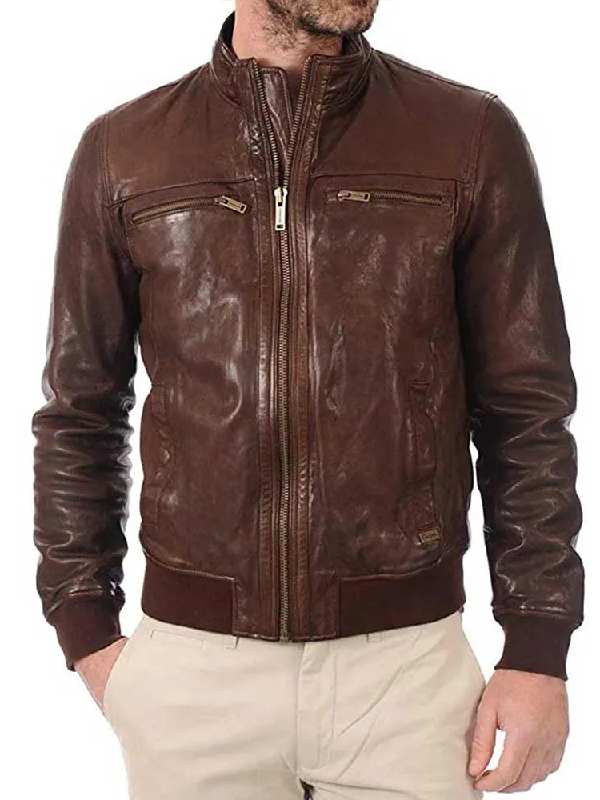John Hunter Brown Leather Jacket
