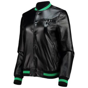 MLS Austin FC Black Leather Jacket