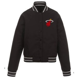Miami Heat Poly-Twill Black Polyester Jacket