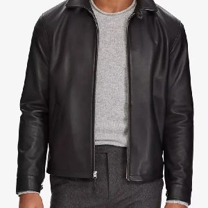 Men’s Sporty Lambskin Black Leather Jacket