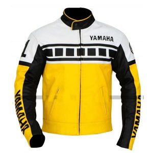 Yamaha Motorcycle Yellow Leather Jacket