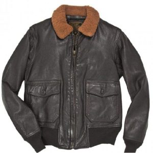 Classic Naval Aviators Black Leather Jacket