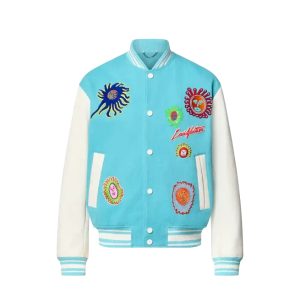 Louis Vuitton Embroidered Faces Wool Varsity Jacket
