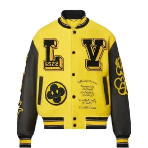 Louis Vuitton Yellow_Black Varsity Wool Jacket