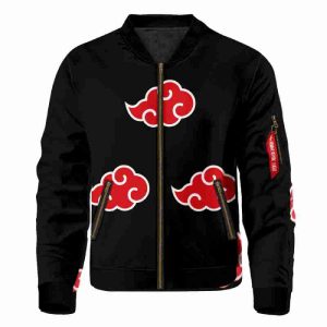 Naruto Akatsuki Black_Red Bomber Satin Jacket